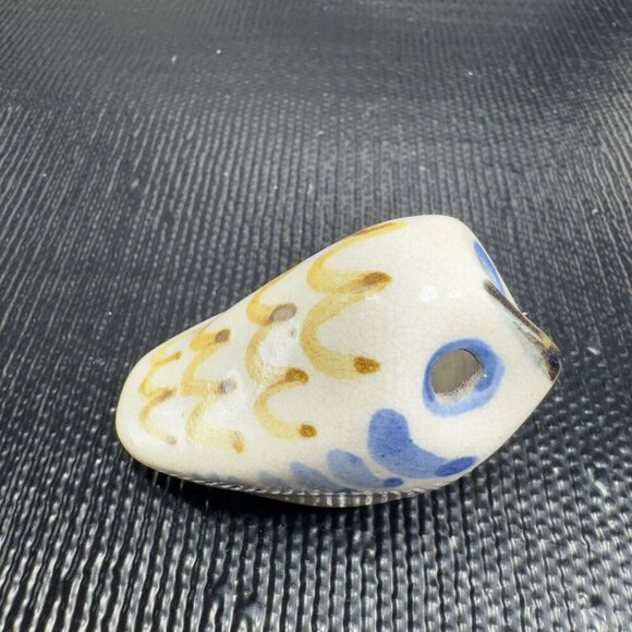 Vintage Hand Made Folk Art Stoneware Pottery Little Bird Figurine Artist Marked - Picture 8 of 11